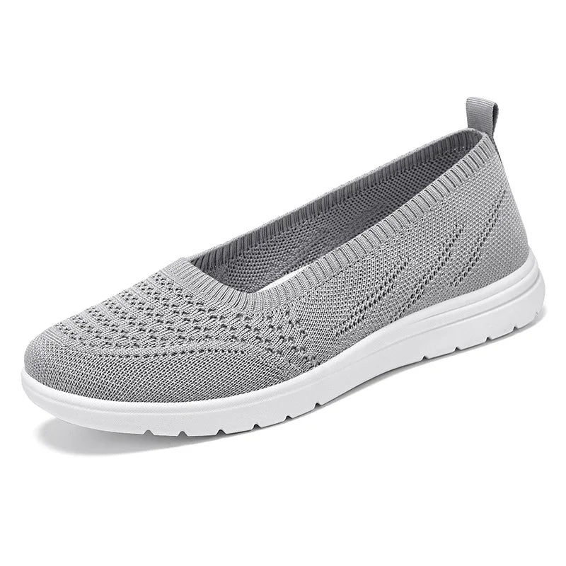 Women's Slip On Solid Color Shoes Summer Fashion Mesh Breathable Casual Shoes Walking Non Slip Platform Sandals Flats Loafers