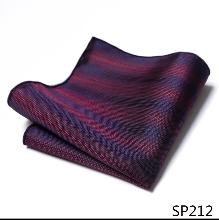 High Grade Brand Silk Kerchief Man Dark Blue Striped April Fool's Day Fit Formal Party Pocket Square Handkerchiefs Suit Hanky