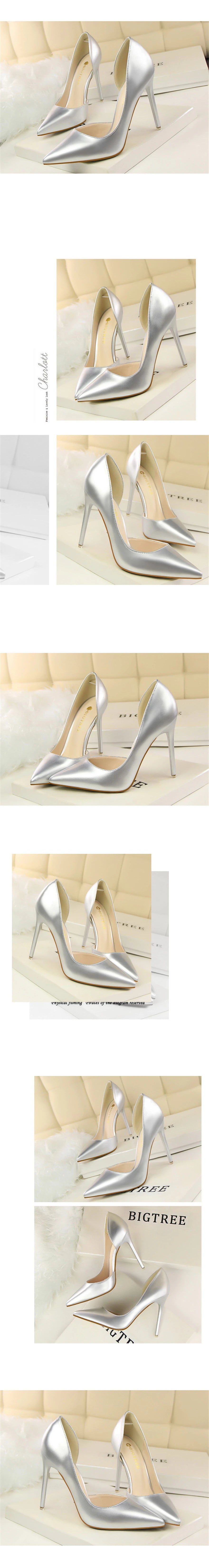 BIGTREE Shoes New Patent Leather Woman Pumps Pointed Stiletto Fashion Women Work Shoes Sexy Cut-Outs High Heel Shoe Ladies Party