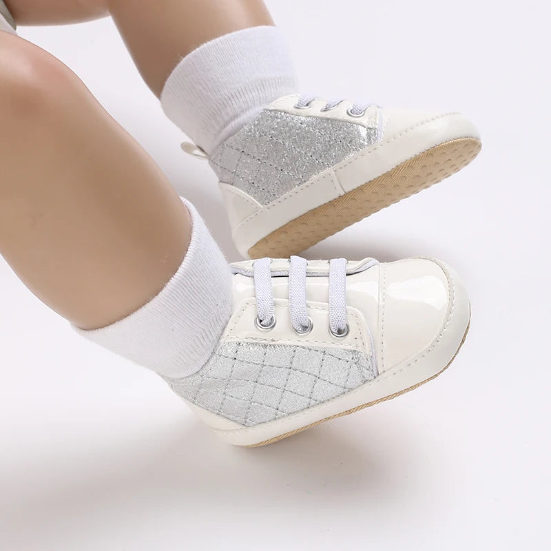 Spring and Autumn Women's Baby Casual Sports Shoes Soft Sole Anti slip Indoor and Outdoor Walking Shoes First Step Walking Shoes