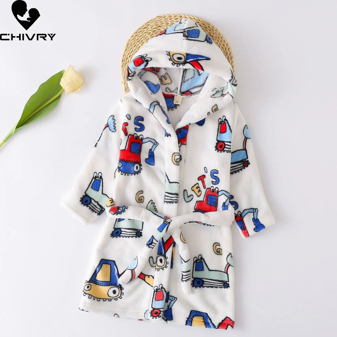 New Autumn Winter Kids Hooded Soft Flannel Bathrobe Baby Bath Robes Boys Girls Cute Cartoon Bear Pajamas Long Sleeve Towel Robe