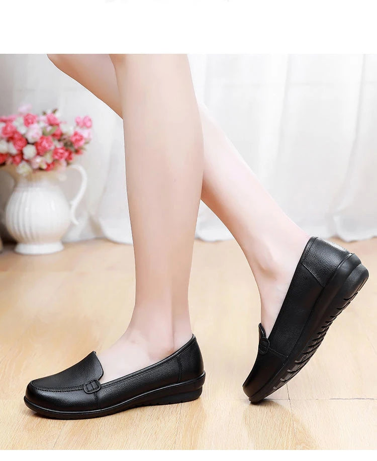 Autumn Women Shoes Solid Black PU Oxford Shoes Woman Lace Up High Heels Thick Bottom Platform Loafers Casual Shoes