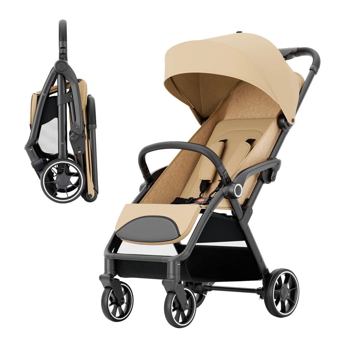 High View Portable Baby Stroller Compact Lightweight Travel Stroller for Babies & Toddlers With 360°Swivel Seat