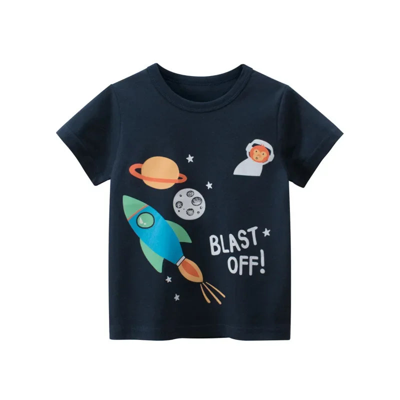 2-8T Toddler Kid Baby Boys Girls Clothes Summer Cotton T Shirt Short Sleeve Graffiti Print tshirt Children Top Infant Outfit