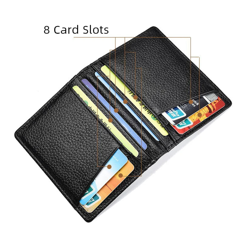 YUECIMIE Super Slim Soft Wallet Genuine Leather Mini Credit Card Holder Wallets Purse Thin Small Card Holders Men Wallet