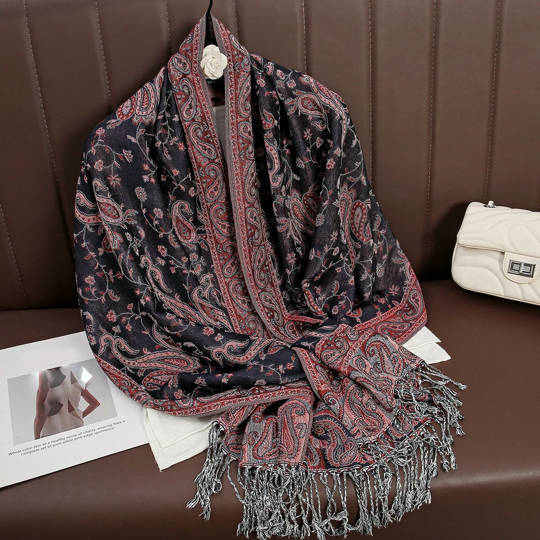 Tassel Blanket Design Thick Pashmina New Winter Warm Shawl Wrap Cashmere Scarf Women Neckerchief Poncho Stoles 2025