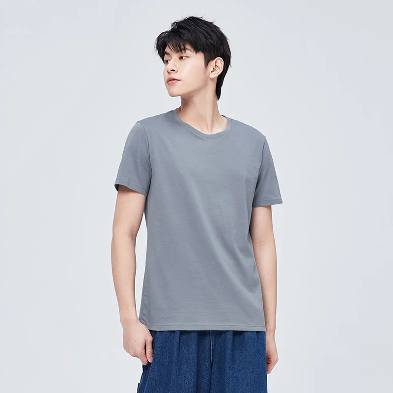 Semir Summer Cotton T Shirts Men 2024 Simple O Neck Stretch Solid New Tops Clothing Casual Tshirt Man Streetwear Cool Tee Shirts