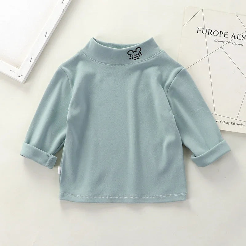 Baby Tops Children Turtleneck Bottoming Shirt for Boys Girls Long Sleeve T Shirts Warm Casual Kids Pullover Child Clothing 2023