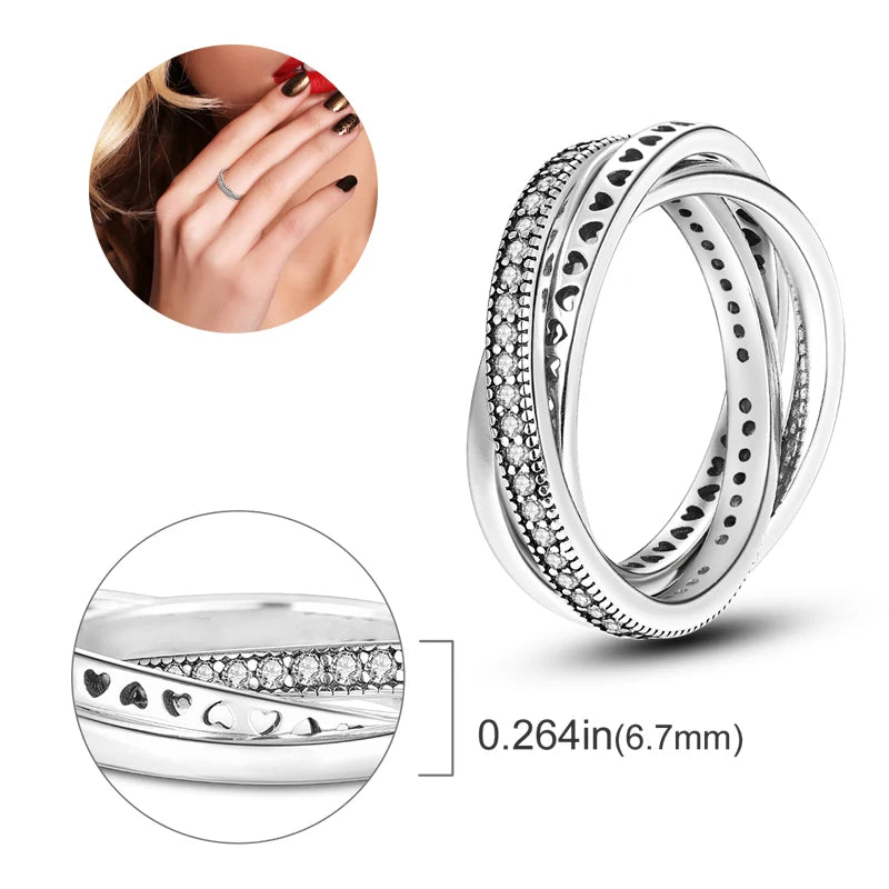 Silver Plated Women Luxury Stackable Ring Real Infinite Flower Daisy Fine Jewelry Rings For Engagement Weddling Party