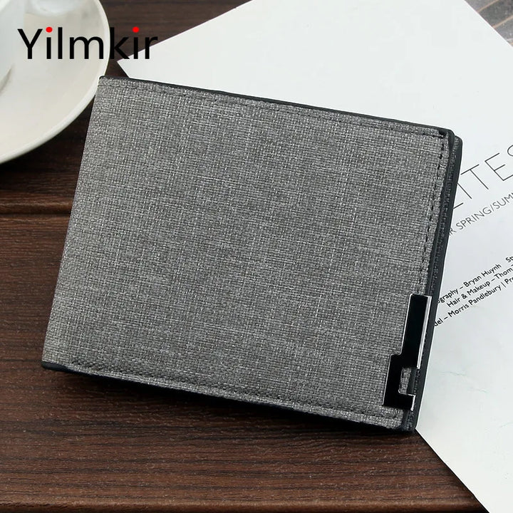 Men's Multifunctional Canvas Wallet Leisure Travel Lightweight Portable Short Style All Match Male Credit Card Holder Coin Purse