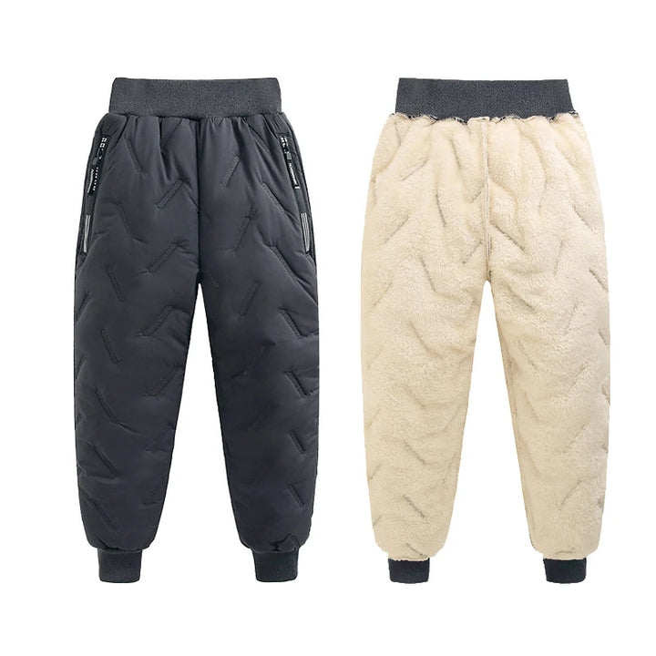 Children's Cotton Pants Winter Boys Thickened Trousers Teen Boys Cotton Lamb Wool Warm Cotton Pants Boys' Plush Casual Pants