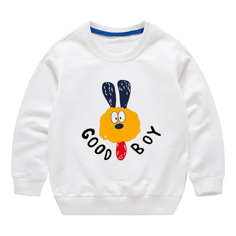 2024 New Autumn Boys Sweatshirts Cotton Kids Hoodies Casual Cartoon Printting Shirts Baby Boy Clothing 2-7 Years Children Tops