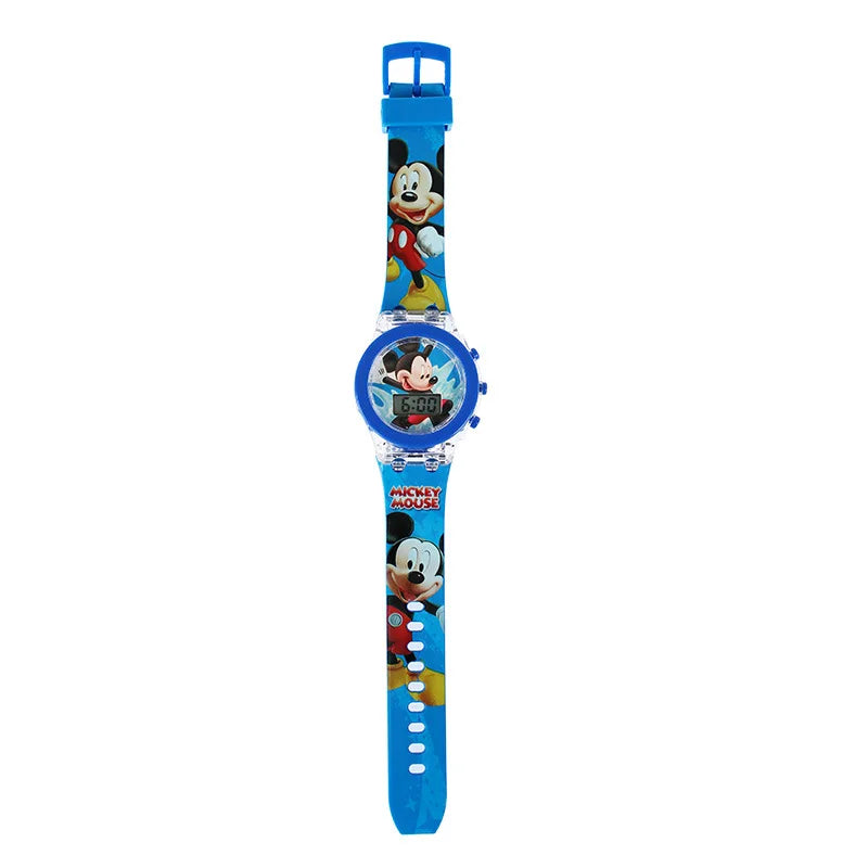 Flash Light Spiderman Kids Watches For Boys Cartoon shark Mickey Children Watch Girls Student Clock Gifts free shipping