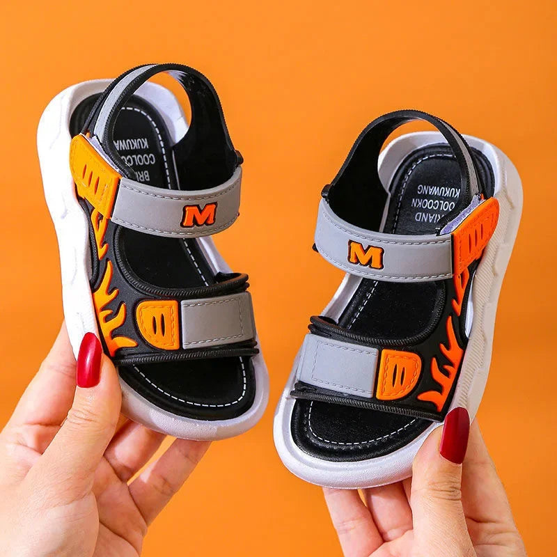 Summer Baby Sandals Solid Color Baby Boy Sandals Soft Sole Anti-slip Boys Girls Sandals Toddler Baby Shoes Beach