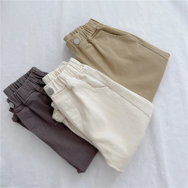 Autumn Boys Casual Pants Children Harem Pants Summer Girls Loose Solid Color Sport Trousers Kids Fashion Clothes 2-8 Years Old