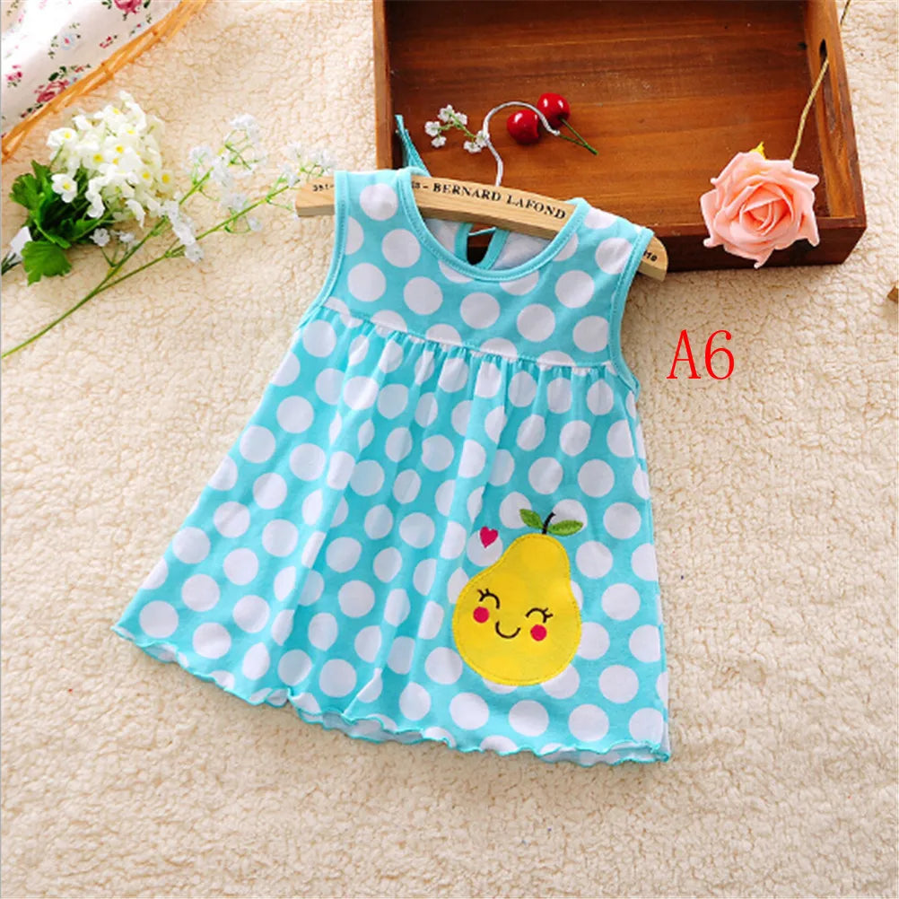 0-24M New borns Cotton Flower Sleeveless Dresses Baby Girls Summer Multi Pattern Clothes Kids Princess Dress for 0-2Y Children