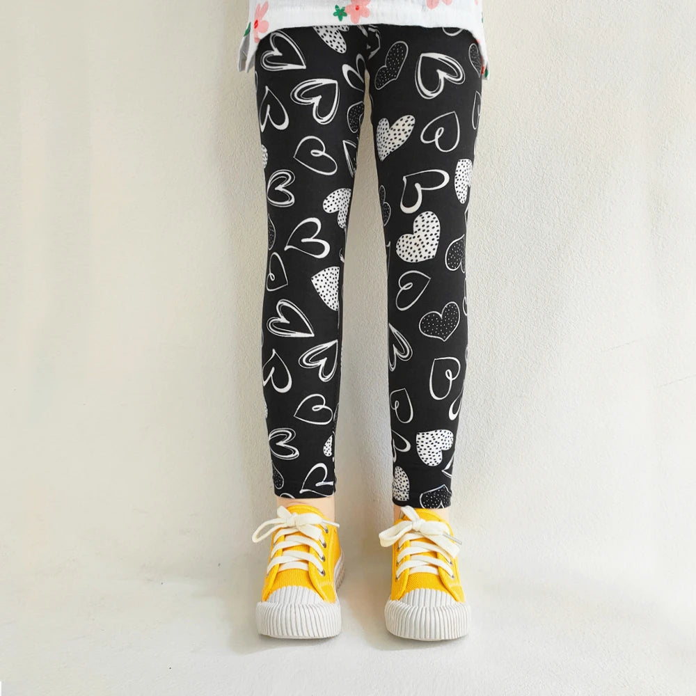 Girls Leggings Summer Kids Print Pants Babys Girls Skinny Leggings Children Girl Slim Elasticity Trousers Pencil Pants 2-13 YEAR