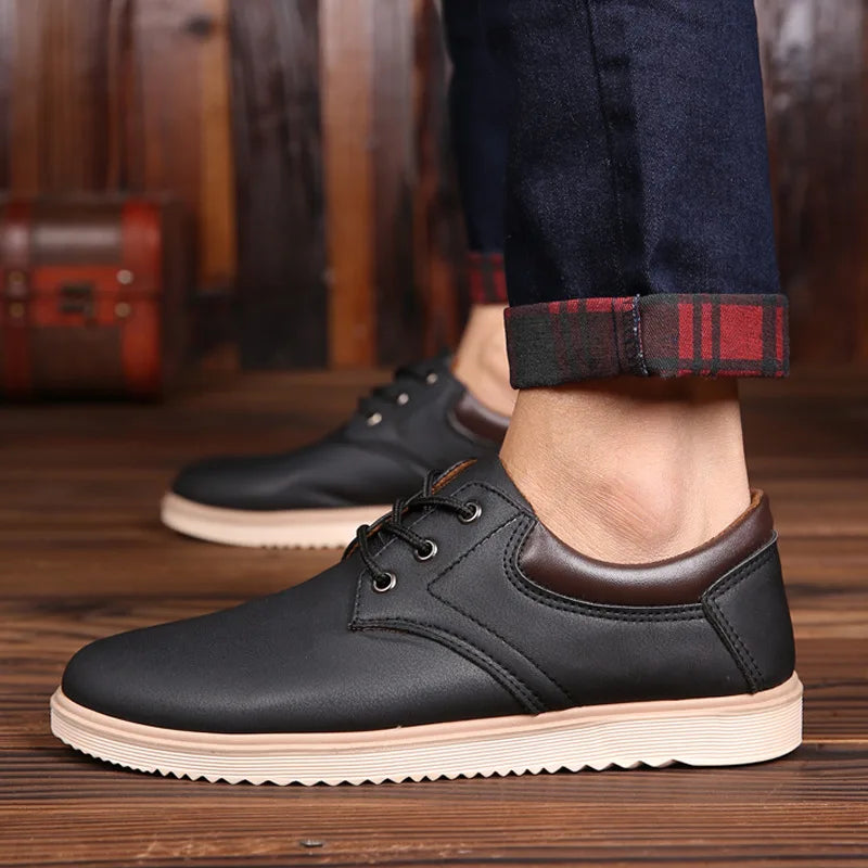 Men's Casual Shoes 2023 Summer Brand Comfortable Flat Shoes for Men Trendy Sneaker Men Lace Up Oxfords Shoes Male Leather Shoes