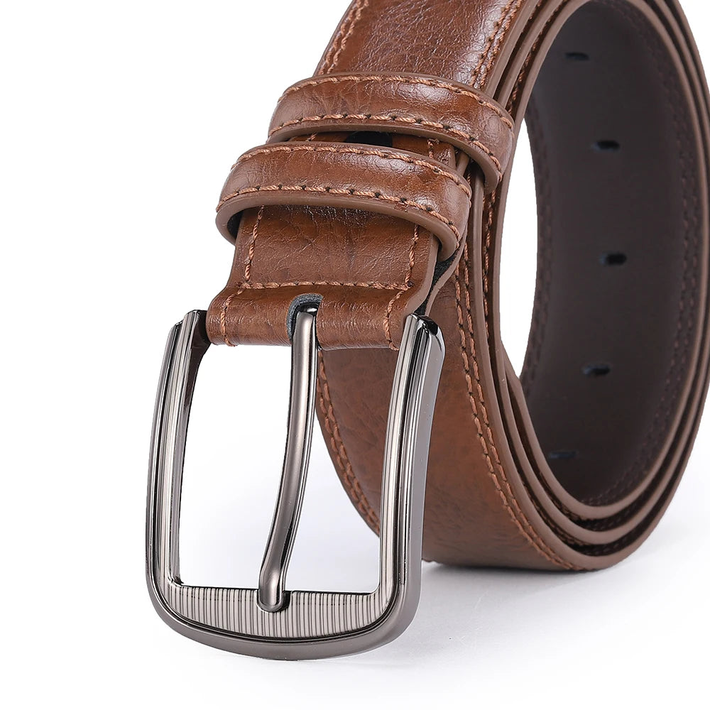 Men's Cowhide Pin Buckle Belt Fashion Genuine Leather Belt for Men High Quality Casual Jeans Belt Male Luxury Designer Business