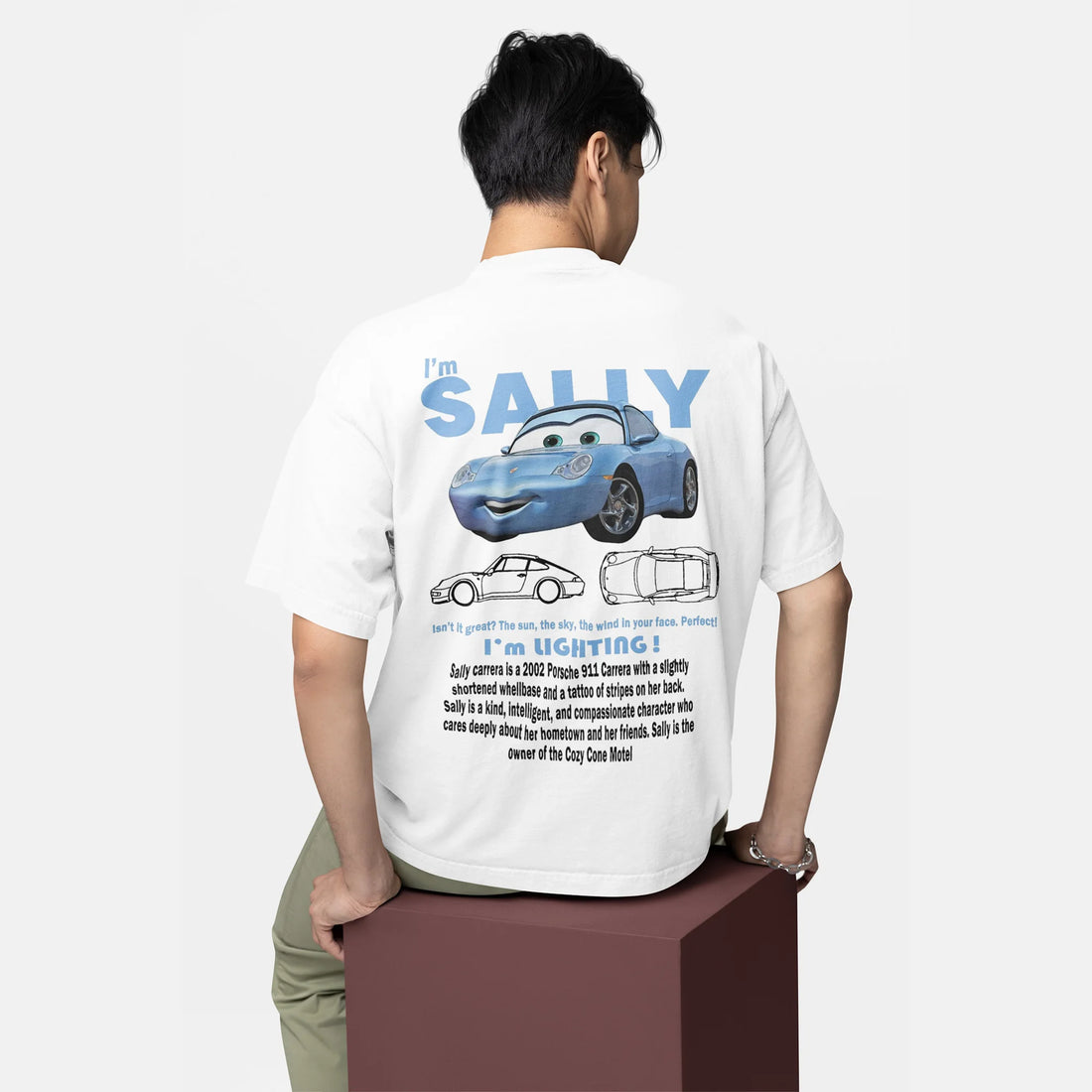 Men Sally I'm Lightning Cars T Shirts Mcqueen Cotton Clothing Creative Short Sleeve Round Collar Tee Shirt Plus Size T-Shirts