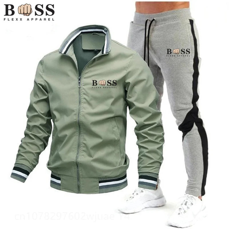 New Mens Tracksuits 2025 Men Sets Sweatshirt+sweatpants Tracksuit Zipper Stand Collar Sports Suit Jogging Fitness Men Clothing