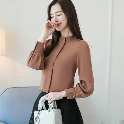 New Autumn Spring Tops Women Fashion Ladies Long Sleeve Shirts Casual Chiffon Blouse 2024 Work Wear Office Blusas Femininas