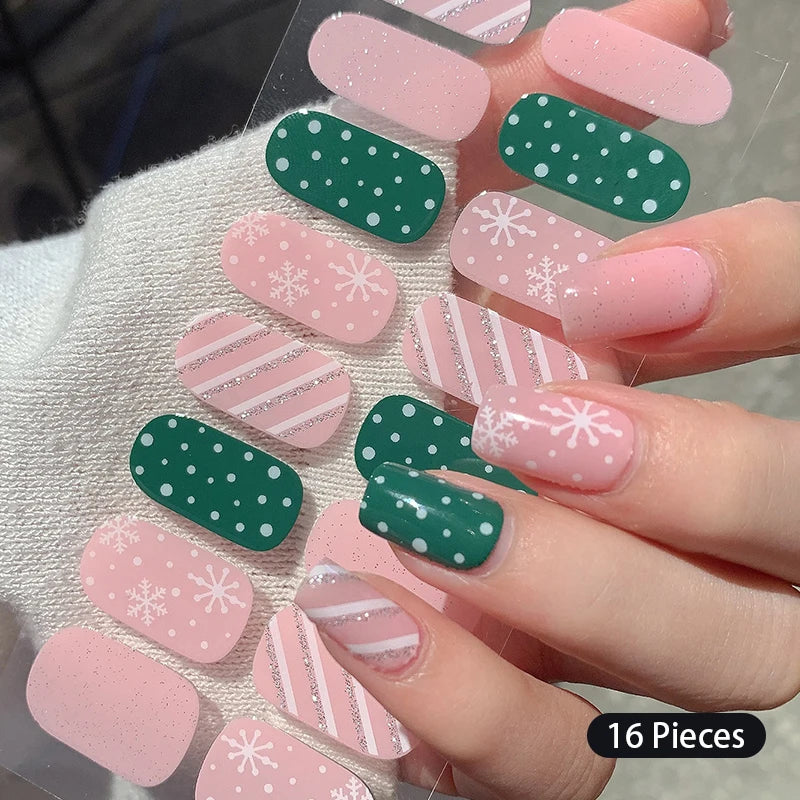 Full Cover Nail Stickers Fashion Nail Polish Nail Decoration Sparkling Glitter Self Adhesive Manicure Designer Nail Art Sticker