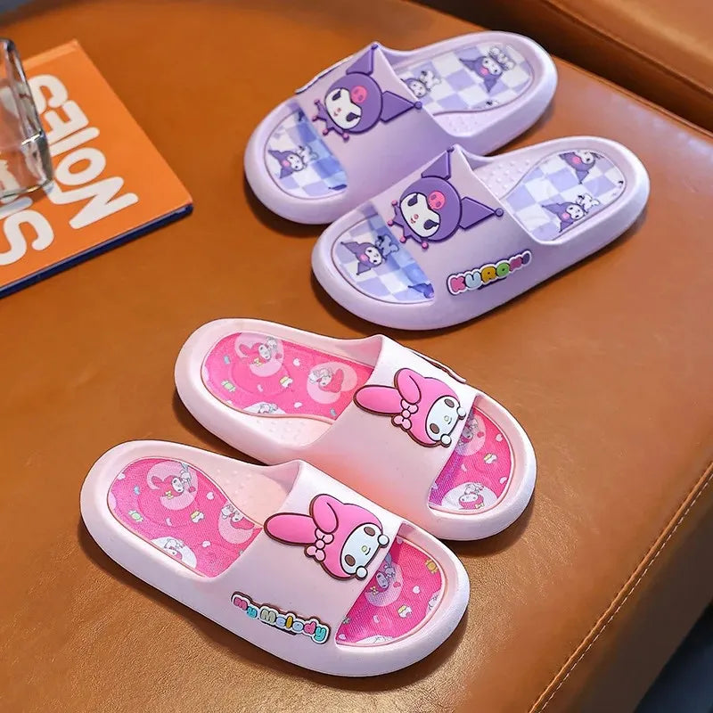 Sanrio Authorization Kuromi Children's Slides Summer Girls Indoor Non-slip Melody Baby Home Boys' Slippers Cute Outdoor Sandals