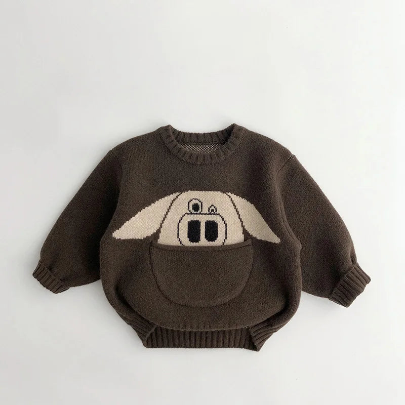 MILANCEL Kids Baby Clothes Sweaters Pullover Cartoon Boys Girls Knitwear Korean Style Children Infant Pullover Outwear