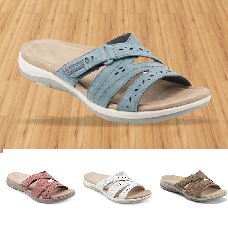 Woman Orthopedic Comfy Premium Round Toe Sandals Hollow Out Hook-and-loop Design сандали ортопедические Shoes  Sandalias