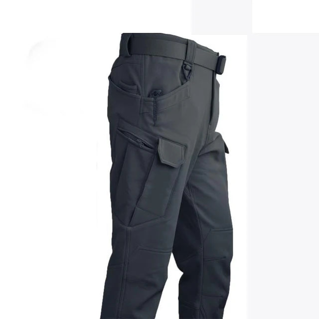 Men's Winter Waterproof Climbing SkiingTrekking Fleece Fishing Tactical Sharkskin Cargo Pants Camping Hiking Hunting Trousers