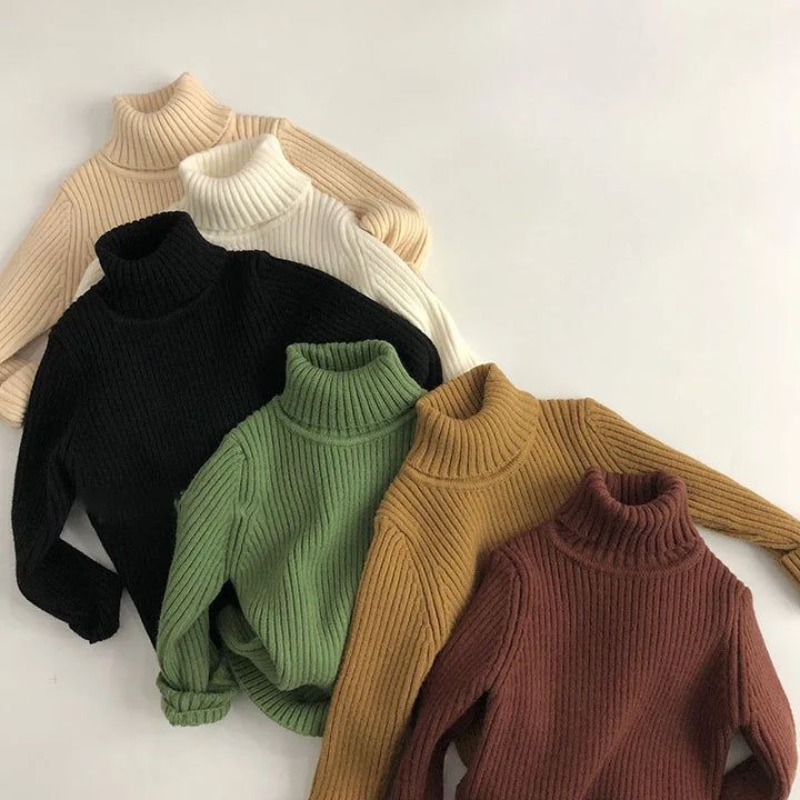 MILANCEL Kids Sweaters Turtleneck Boys Pullovers Vintage Girls Knitwear Warm Base Sweater