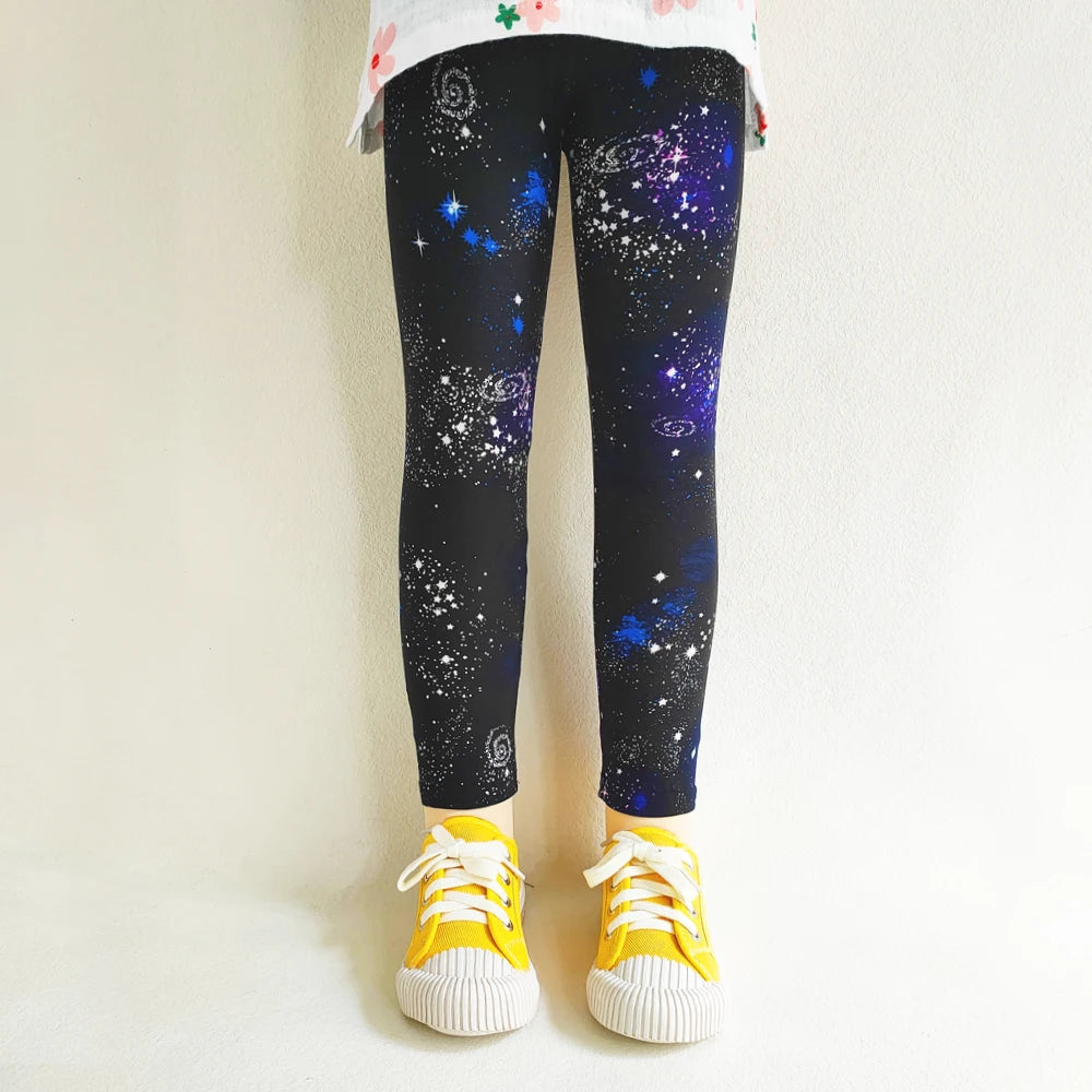 Girls Leggings Summer Kids Print Pants Babys Girls Skinny Leggings Children Girl Slim Elasticity Trousers Pencil Pants 2-13 YEAR