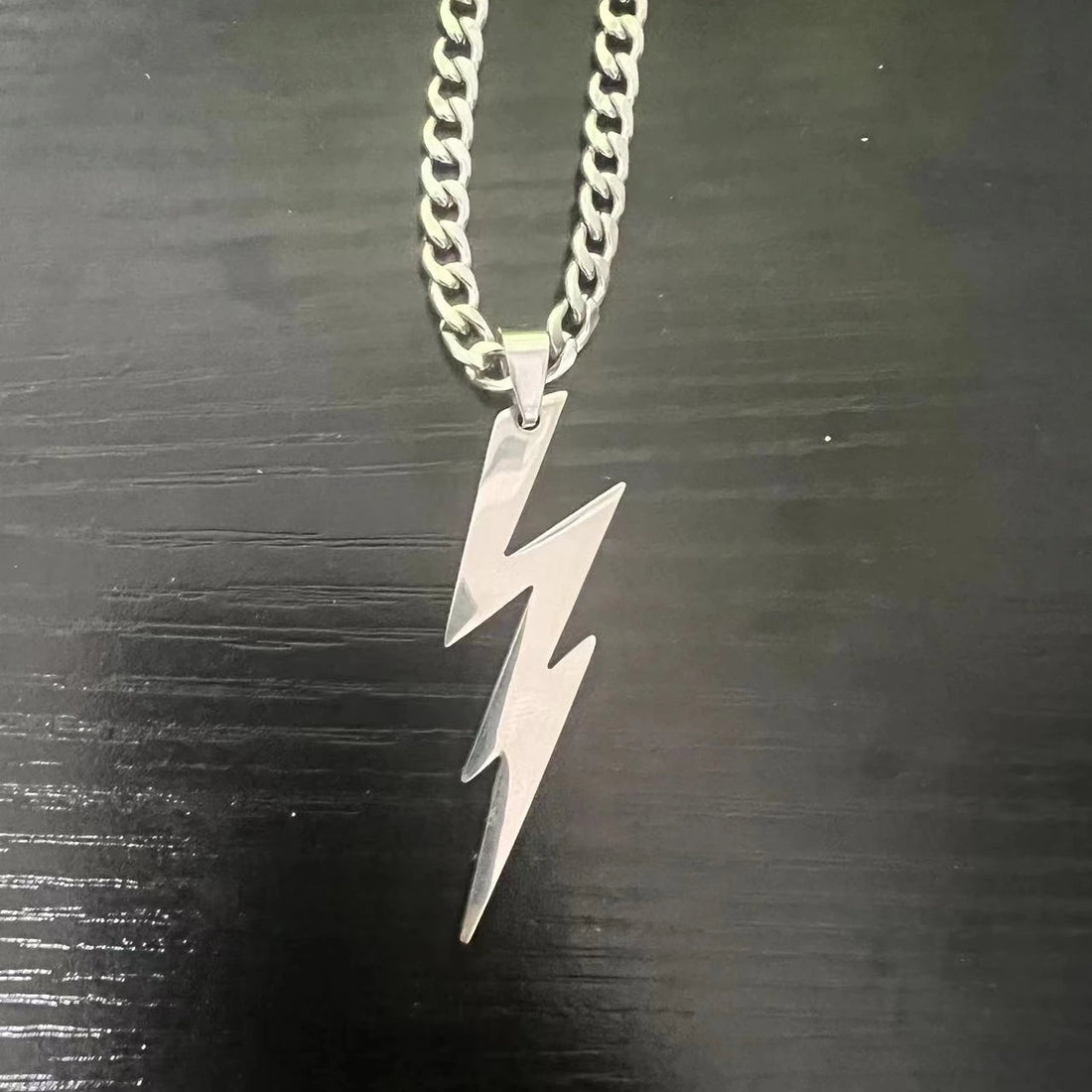 HNSP Bat Flash Stainless Steel Pendant Chain Necklace For Men Jewelry Boy Anime Accessories Gift