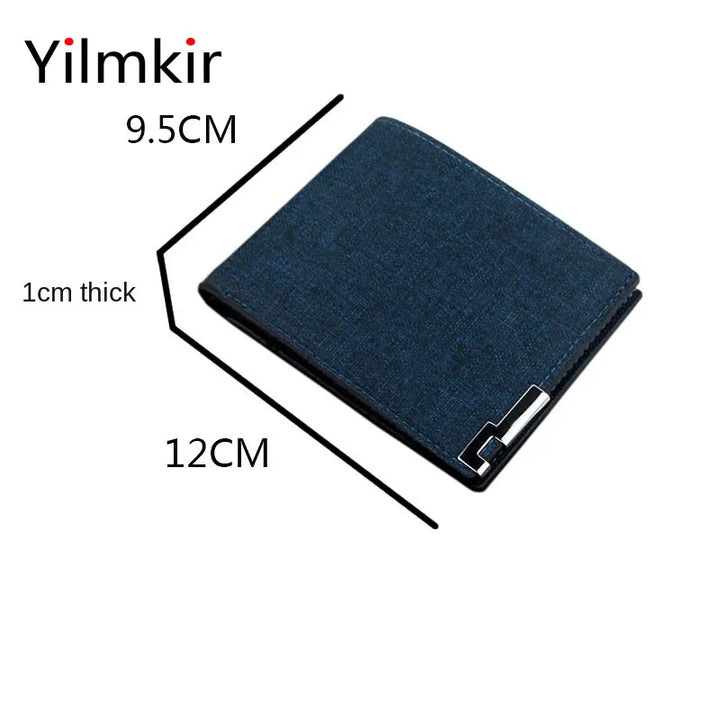 Men's Multifunctional Canvas Wallet Leisure Travel Lightweight Portable Short Style All Match Male Credit Card Holder Coin Purse