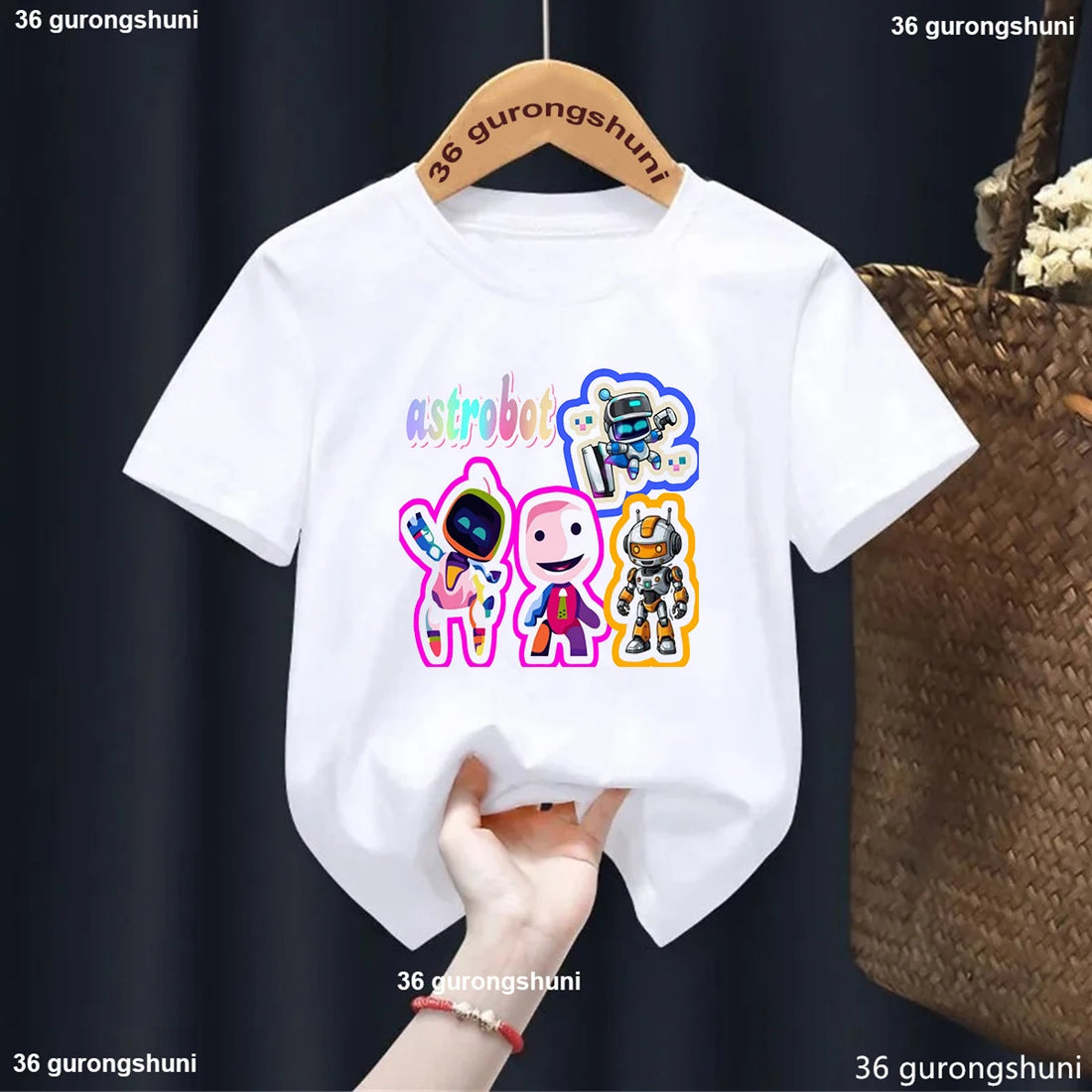 Newly Boys T-Shirts Astros Playroom Cartoon Print Children'S Tshirt Summer Casual Boys Clothes Toddler T Shirt Tops 1 To13 Year