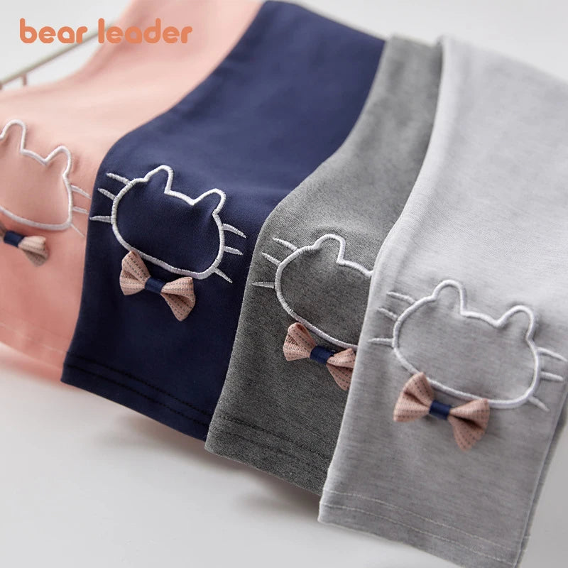 Bear Leader Spring Girls Leggings Cotton Trousers Kids Pants Girls Pants Skinny Print Cartoon Pattern Children Leggings Trousers