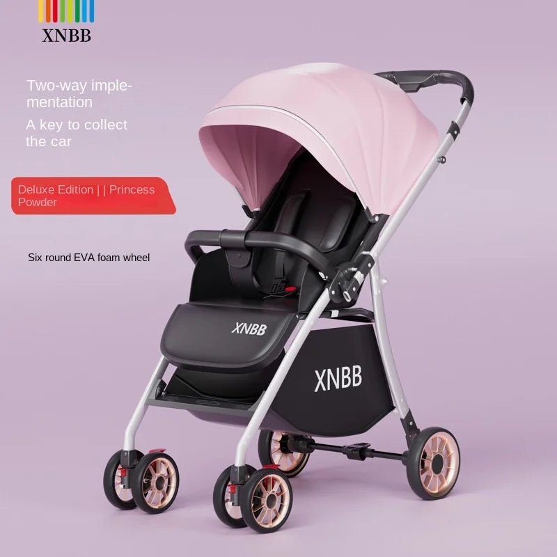 Baby Stroller can Sit or Lie Down Two-way High Landscape Portable Shock-absorbing One-touch Folding Children's Stroller Pram