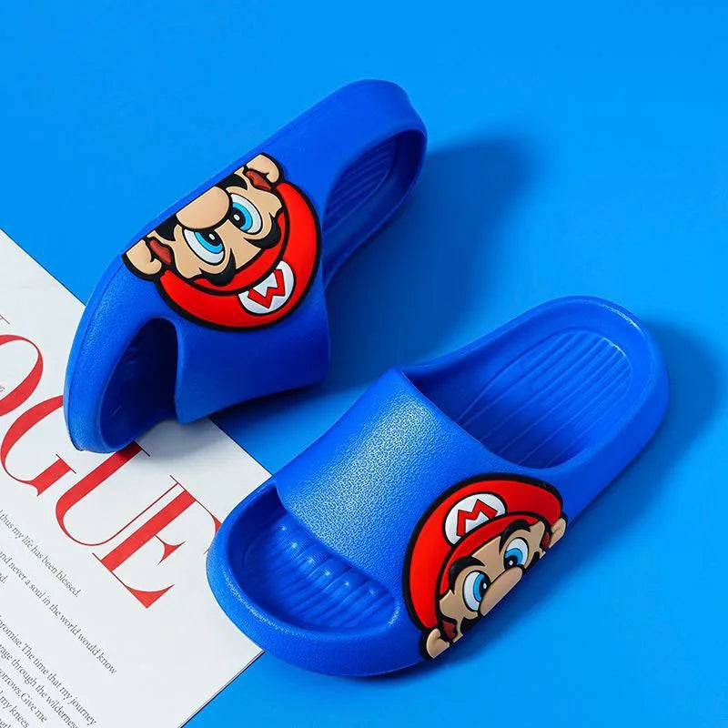 Super Mario summer cartoon slippers cute and comfortable boys and girls bathroom breathable non-slip shoes outer wear slippers