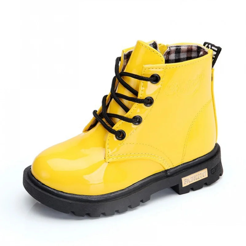 Kids Girls Boys Boots Non-slip Wear-resistant Soft Bottom Children Boys Girls Shoes Handsome Fashion Kids Warm Shoes