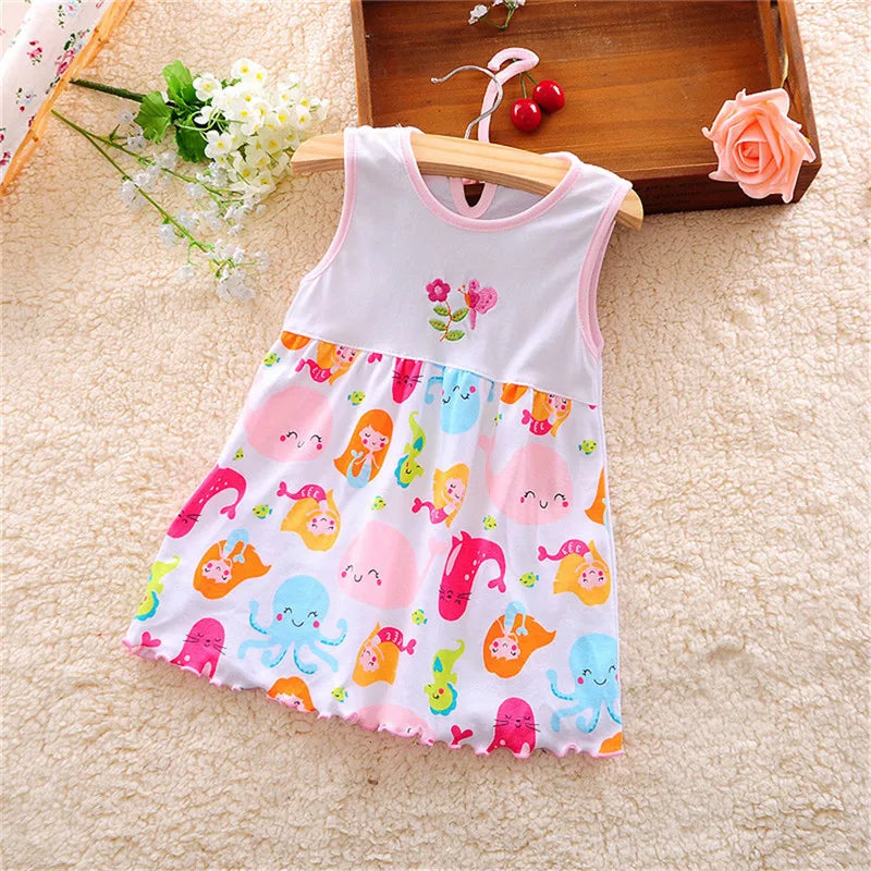 Hot Infant Baby Girl Dress Cotton Regular Sleeveless Dresses Casual Clothing 0-24 M For Summer