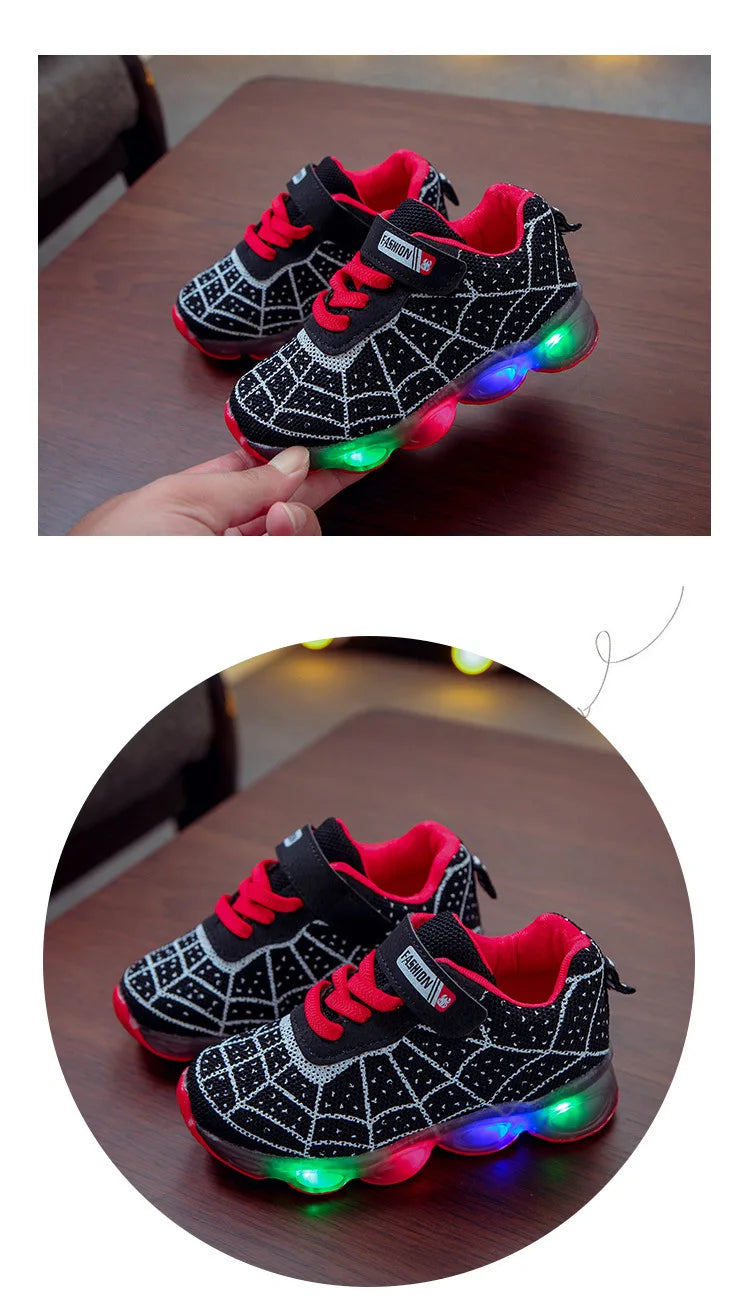 Disney Children's Sneakers Spiderman Boys Casual Shoes Spring Summer New Mesh Breathable Student Shoes Kids Anti-slip Casual Sho