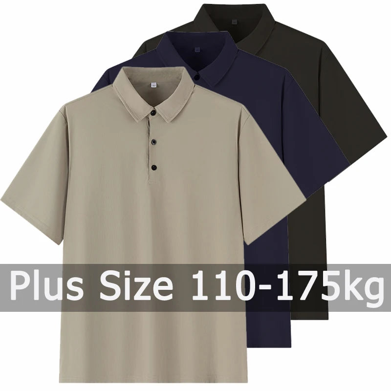 Polo Shirts Men Short Sleeve Polos Big Size 5XL 6XL 7XL 110-175kg Loose Shirt Oversized Tops Plus Size Men Clothing