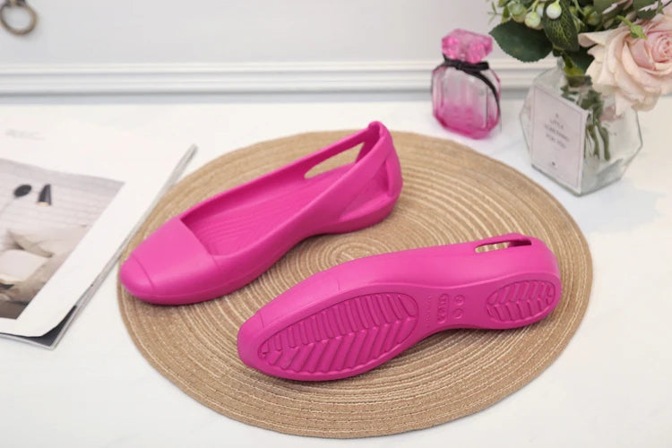 Summer Women Plastic Sandals Flats Shoes For Women Girls Ladies Mule Clogs Slippers Slip On Black Garden Clogs Immortal Anna W8