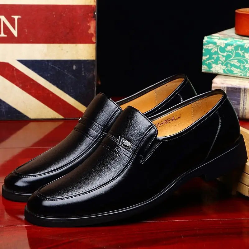 Leather Men Formal Shoes Luxury Brand 2022 Men's Loafers Dress Moccasins Breathable Slip on Black Driving Shoes Plus Size 38-44