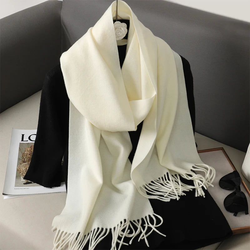 New 62 Color Winter Scarf For Women Long Warm Cashmere Scarves Hijab Solid Lady Shawl Wrap Female Pashmina Bandana Head Scarfs