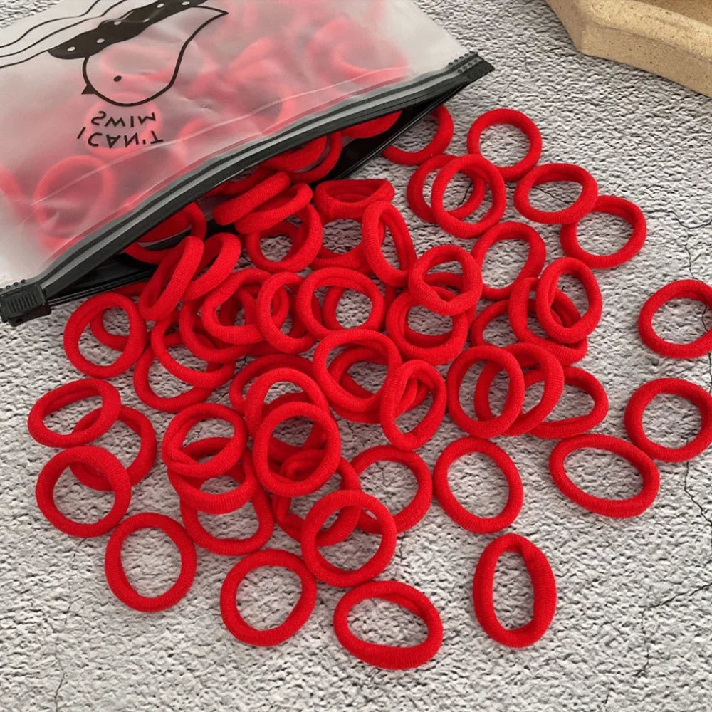 50pcs Women s Seamless Thumb Ring Hair Ties Bagged Ponytail Holders With Small Elastic Bands For Diy Simple Fashion Hair Cord