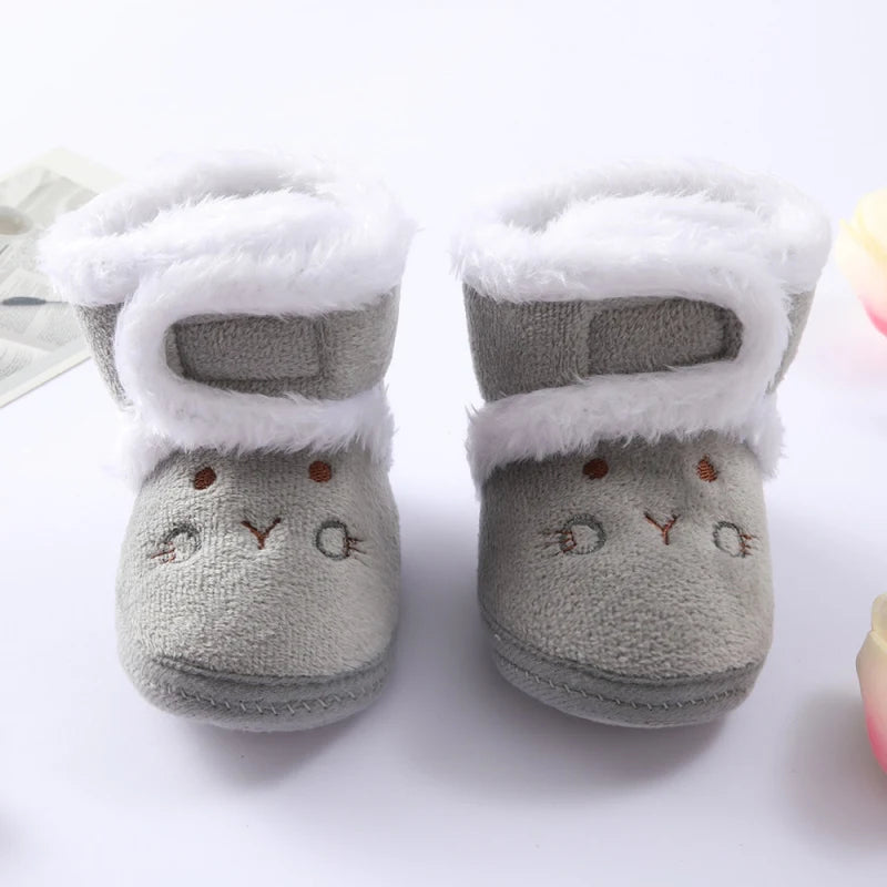 Snow Boots Baby Toddler Soft Sole Plus Velvet Warm Newborn First Walkers Infant Comfortable Walking Shoes