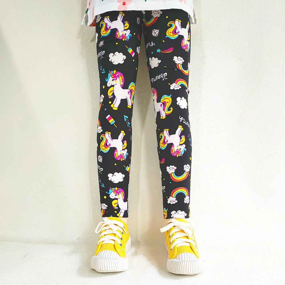 Girls Leggings Summer Kids Print Pants Babys Girls Skinny Leggings Children Girl Slim Elasticity Trousers Pencil Pants 2-13 YEAR