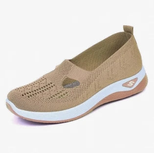 Women's Spring/Summer New Breathable and Comfortable, Mom's Single Shoes, Soft Sole, Casual Mesh Hollow Women's Shoes